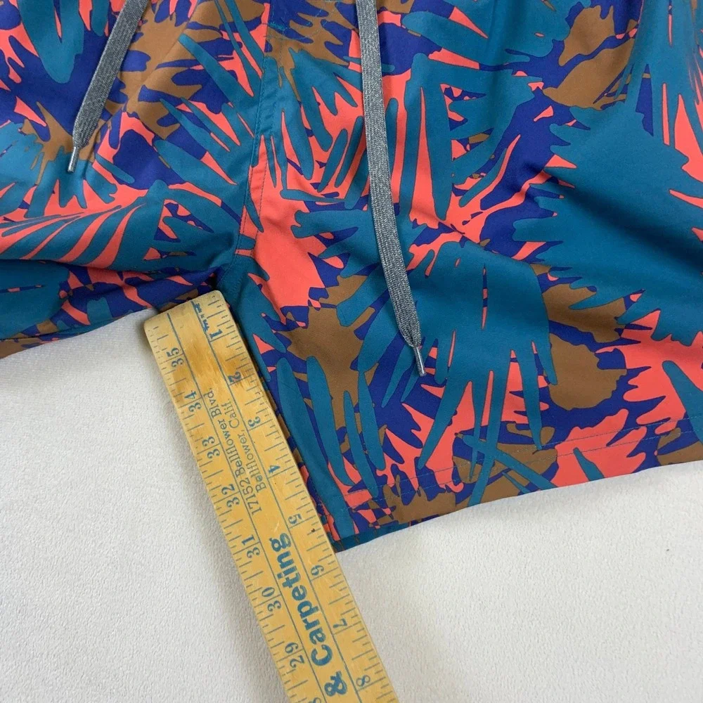 Prana Breathe Mens XL‎ Board Shorts Teal Coral Tropical Palm Print M31210627